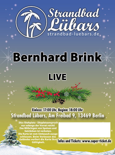 Bernhard Brink live am 28.11.2024 im Strandbad Lübars-Sitzplatz