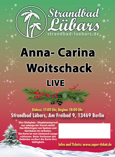 Anna- Carina Woitschack am 12.12.2024 im Strandbad Lübars- Sitzplatz